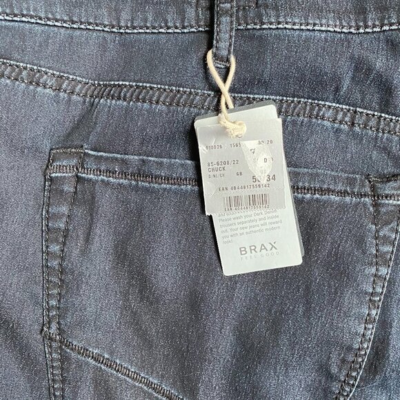 BRAX BNWT 50x34 Men's Jeans "Chuck" New Dark Denim - Picture 8 of 9